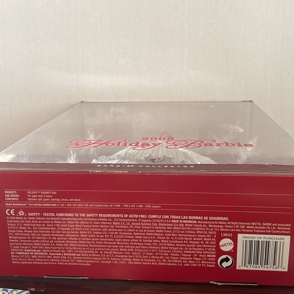 2008 Holiday Barbie 20th Anniversary Edition NIB Mint Condition - Picture 7 of 10